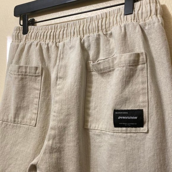 Dynvision Reconstruct Trend Men's Streetwear Beige Cargo Jogger Pants Size S/M - Picture 7 of 11